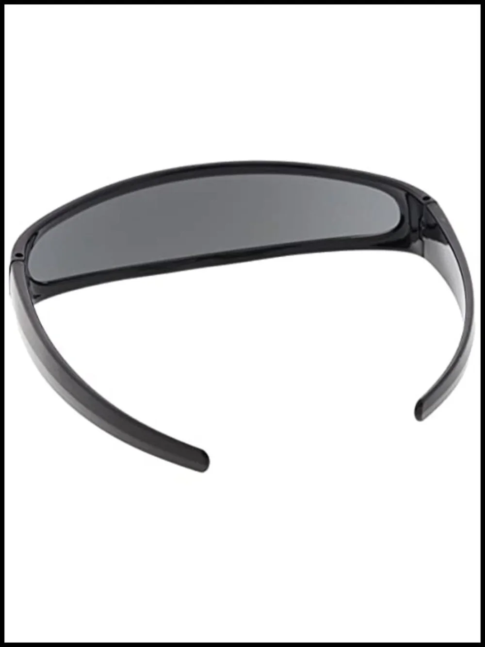 Futuristic Narrow Cyclops Mono Lens Visor Sunglasses UV400 Shield Metal Hinges